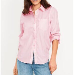 Old Navy classic button down shirt pink M NWT